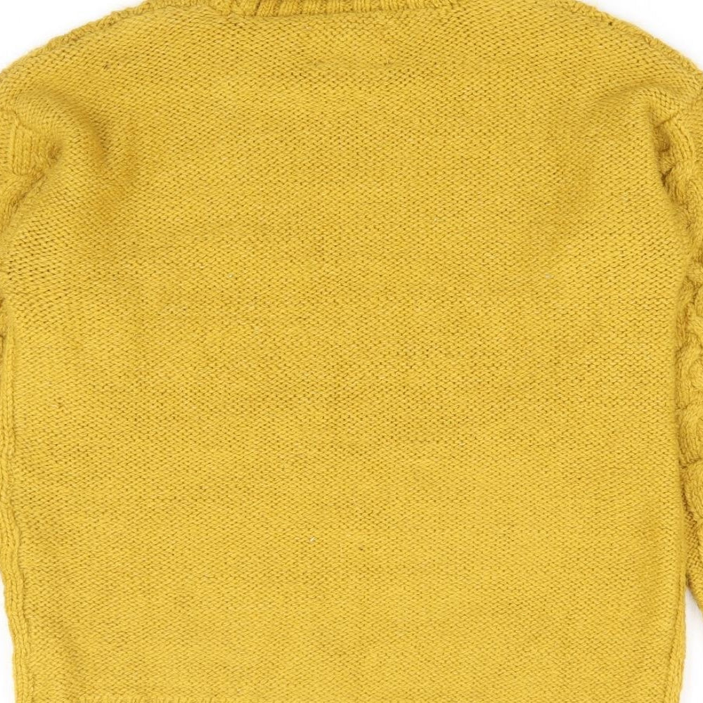 Zara Girls Yellow Roll Neck Acrylic Pullover Jumper Size 13-14 Years Pullover