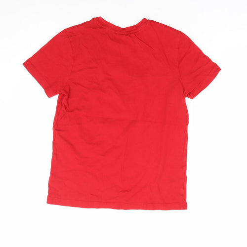 George Boys Red 100% Cotton Basic T-Shirt Size 12-13 Years Round Neck Pullover - Playstation