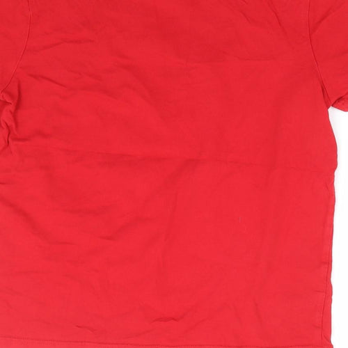 George Boys Red 100% Cotton Basic T-Shirt Size 12-13 Years Round Neck Pullover - Playstation