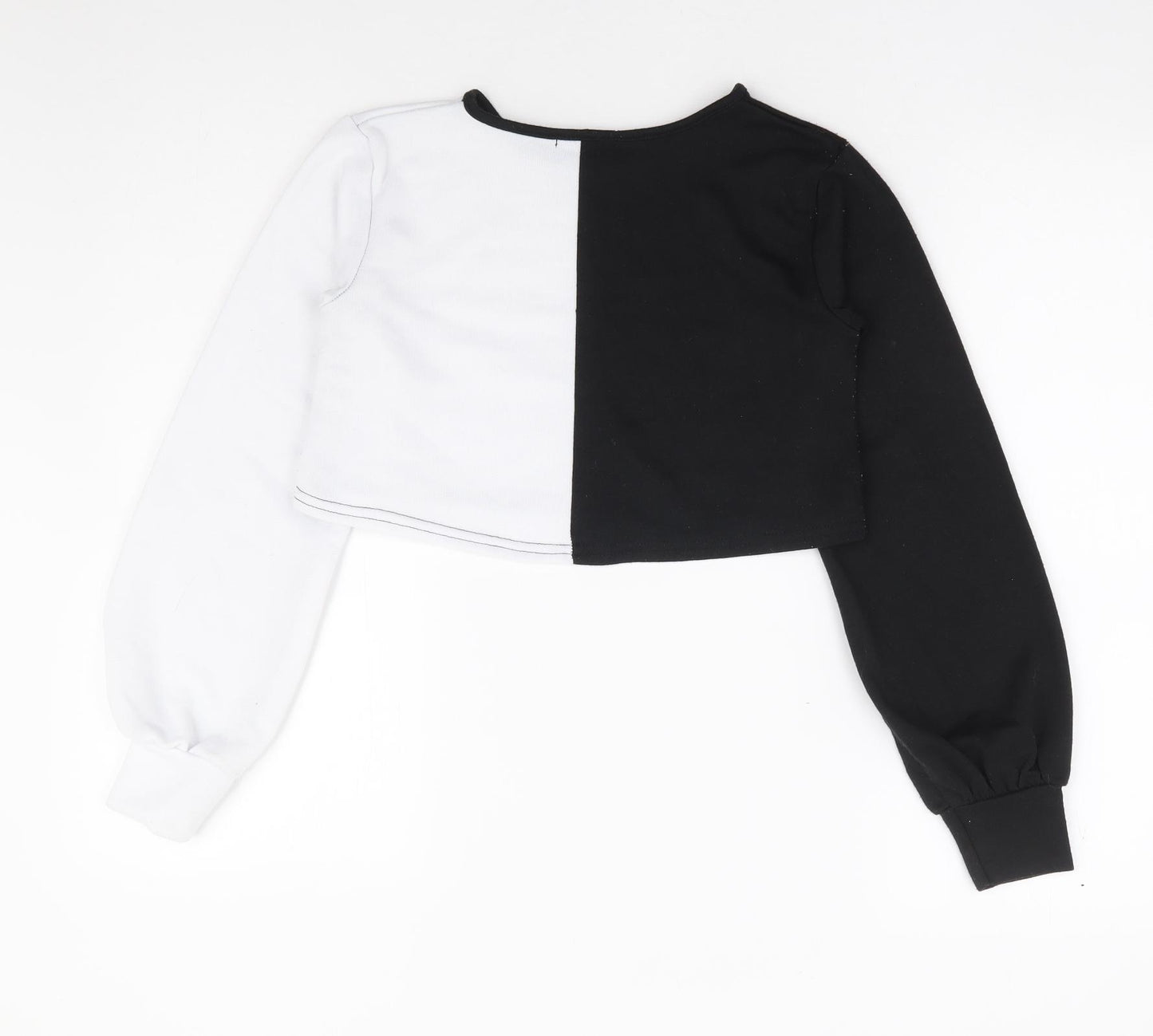 Boohoo Womens Black Polyester Pullover Sweatshirt Size 4 Pullover - Cropped