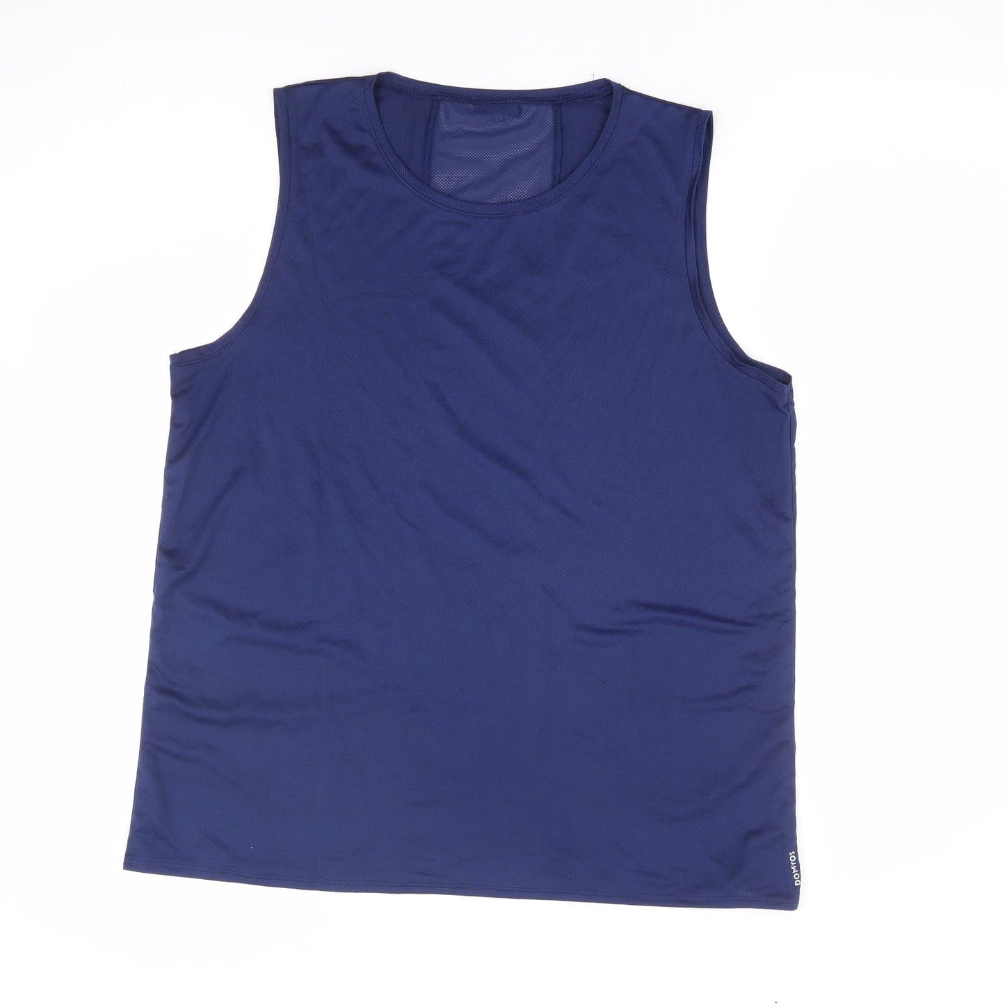 DOMYOS Womens Blue Polyester Basic Tank Size L Round Neck Pullover