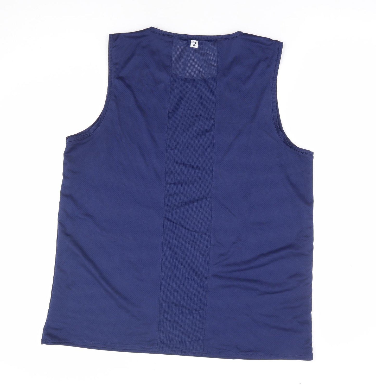 DOMYOS Womens Blue Polyester Basic Tank Size L Round Neck Pullover