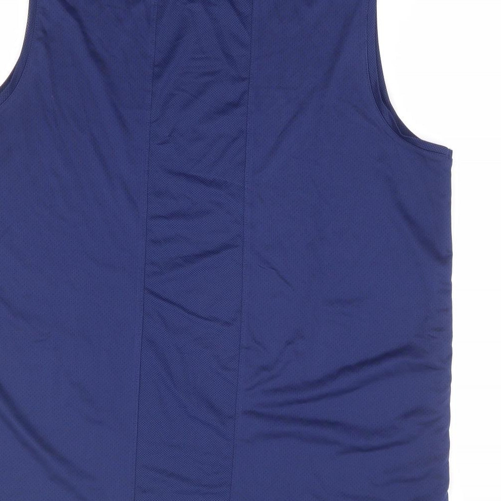 DOMYOS Womens Blue Polyester Basic Tank Size L Round Neck Pullover