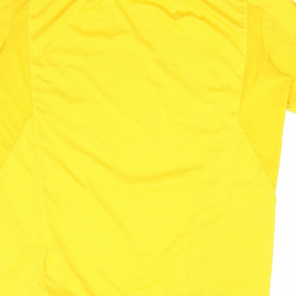 DECATHLON Mens Yellow Polyester Basic T-Shirt Size L Round Neck Pullover - Mountain Hiking
