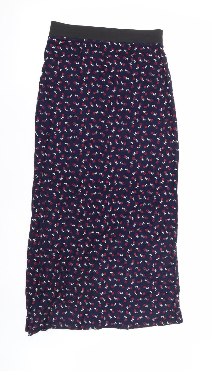 Chemistry Womens Blue Floral Polyester Straight & Pencil Skirt Size S