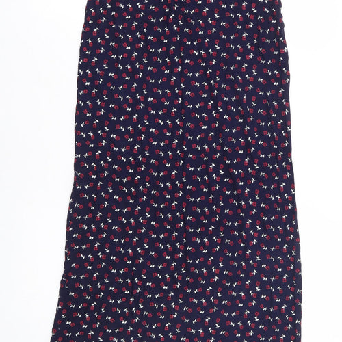 Chemistry Womens Blue Floral Polyester Straight & Pencil Skirt Size S