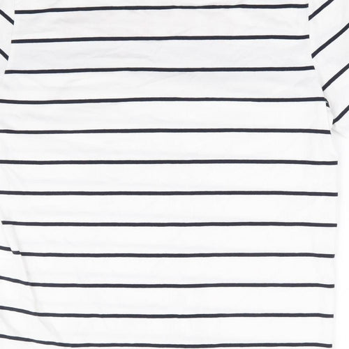 GUESS Mens White Striped Cotton T-Shirt Size S Round Neck