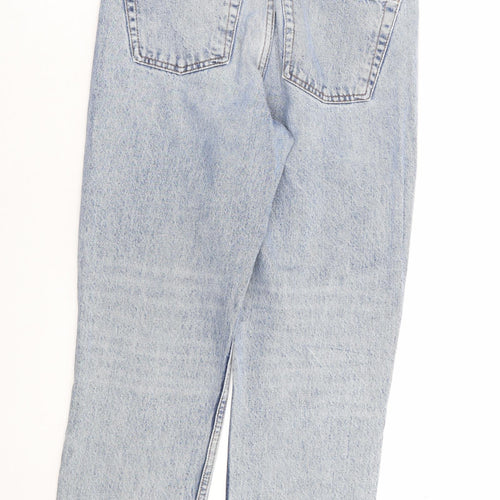 Topshop Womens Blue Cotton Straight Jeans Size 26 in L25 in Regular Button - Short Length