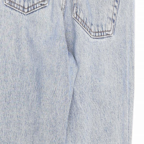 Topshop Womens Blue Cotton Straight Jeans Size 26 in L25 in Regular Button - Short Length