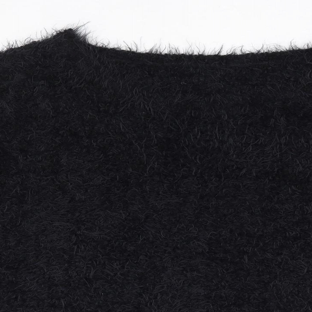 F&F Womens Black Round Neck Polyester Pullover Jumper Size 20