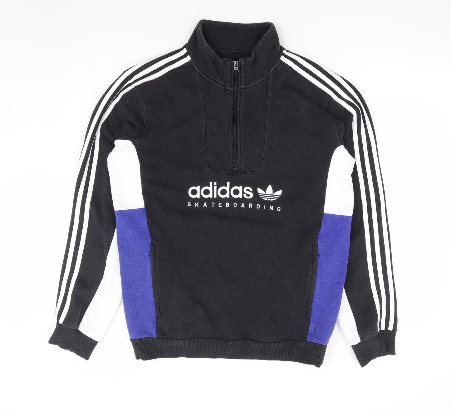 adidas Mens Black Cotton Pullover Sweatshirt Size S