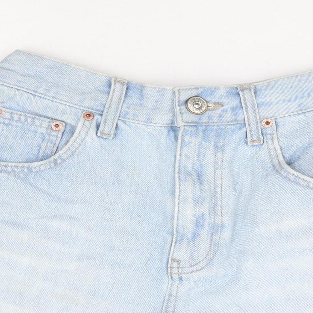 Urban Outfitters Womens Blue Cotton Mom Shorts Size 26 in L4 in Regular Zip