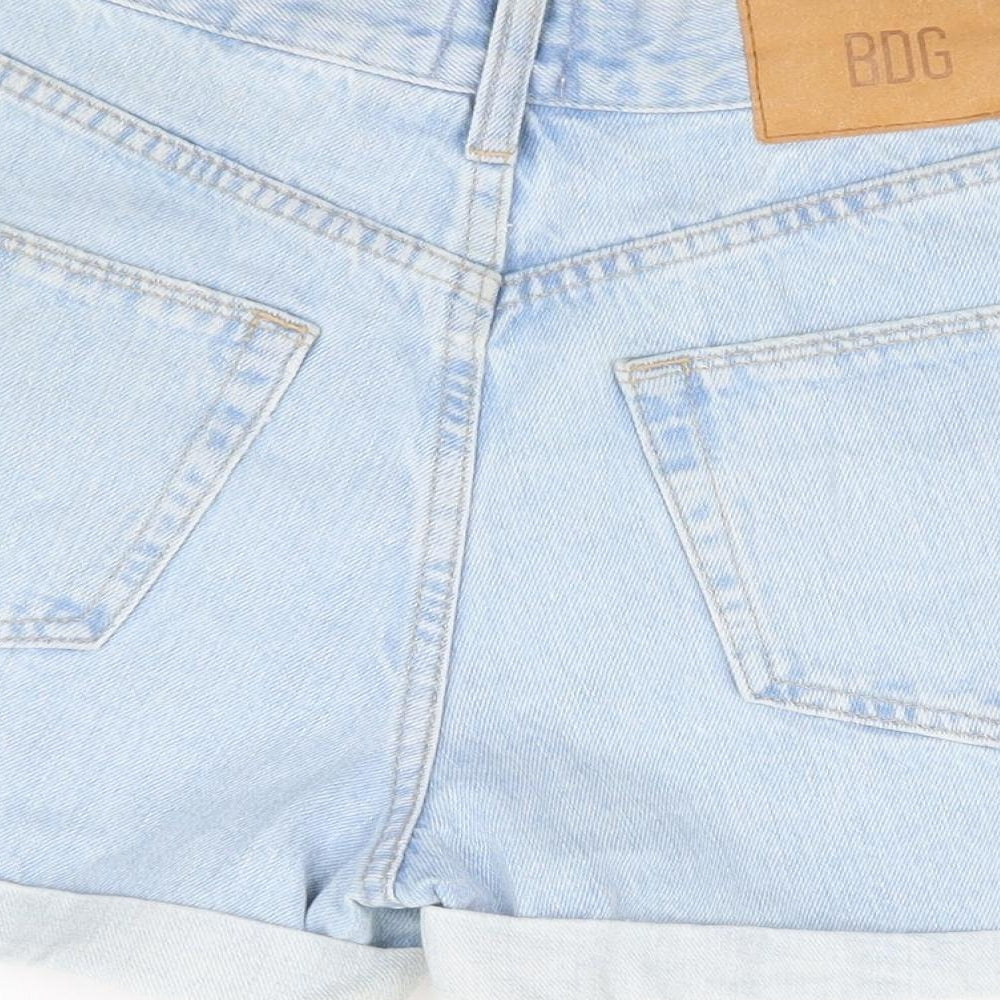 Urban Outfitters Womens Blue Cotton Mom Shorts Size 26 in L4 in Regular Zip