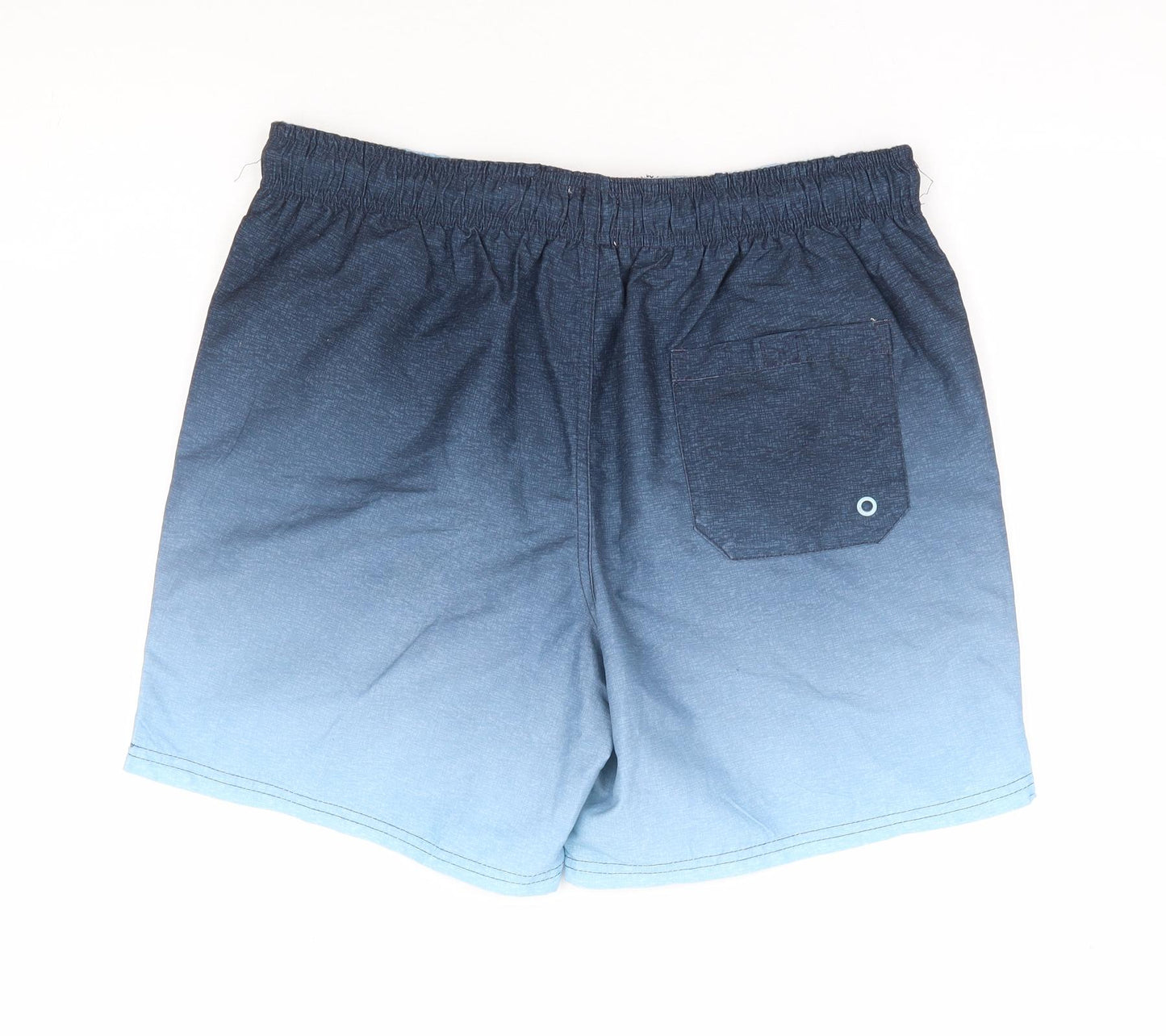 Matalan Mens Blue Polyester Athletic Shorts Size M L8 in Regular Drawstring - Ombre Swim Short