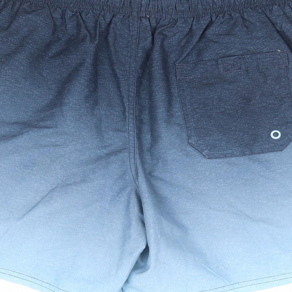 Matalan Mens Blue Polyester Athletic Shorts Size M L8 in Regular Drawstring - Ombre Swim Short