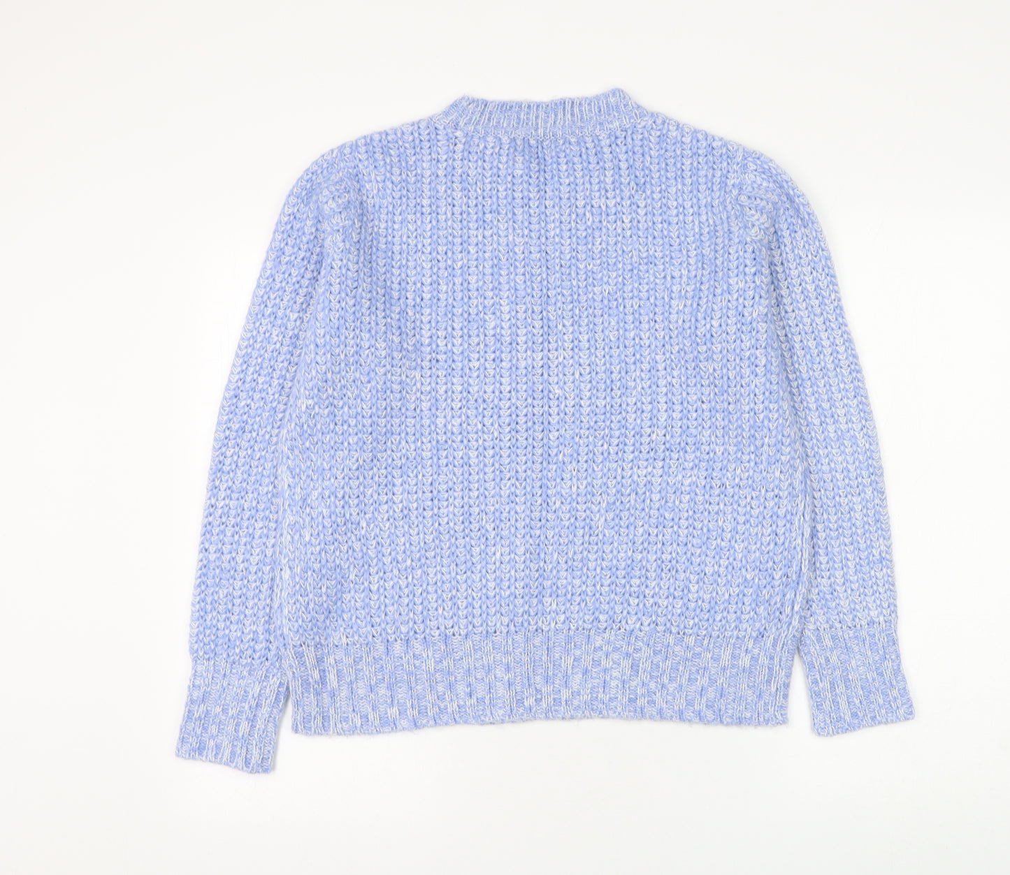 George Womens Blue Round Neck Acrylic Pullover Jumper Size 12