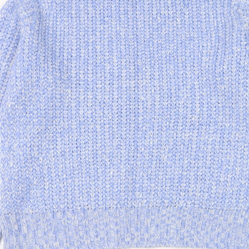 George Womens Blue Round Neck Acrylic Pullover Jumper Size 12