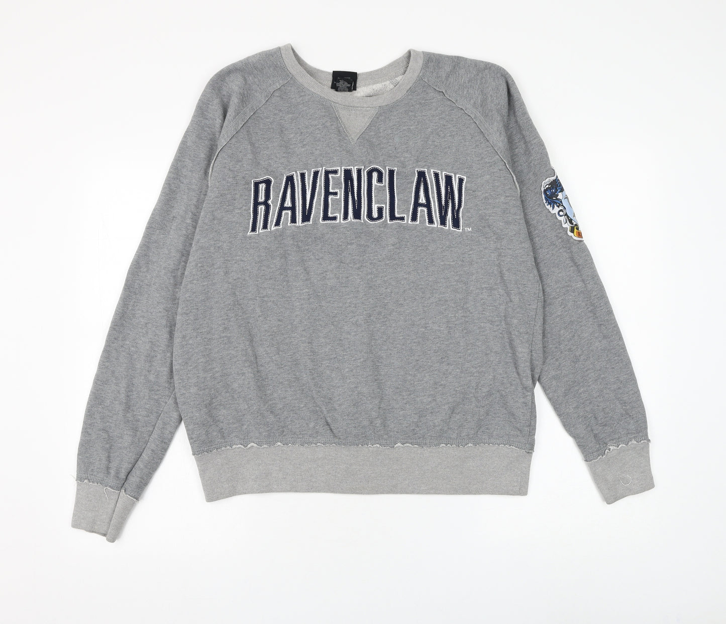 Universal Studios Womens Grey Cotton Pullover Sweatshirt Size L Lace Up - Harry Potter Ravenclaw