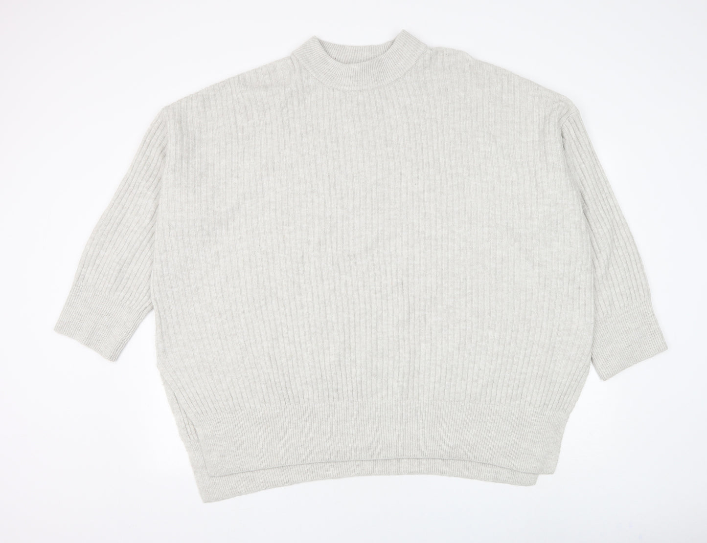 H&M Womens Grey Round Neck Polyester Pullover Jumper Size XL