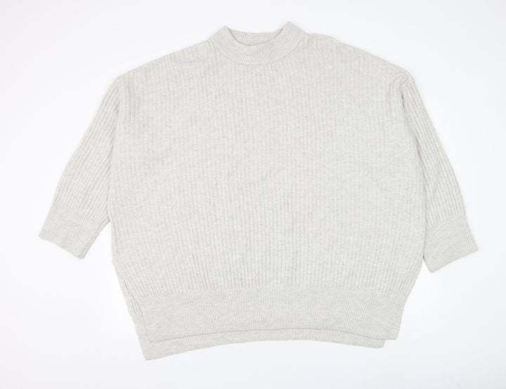 H&M Womens Grey Round Neck Polyester Pullover Jumper Size XL