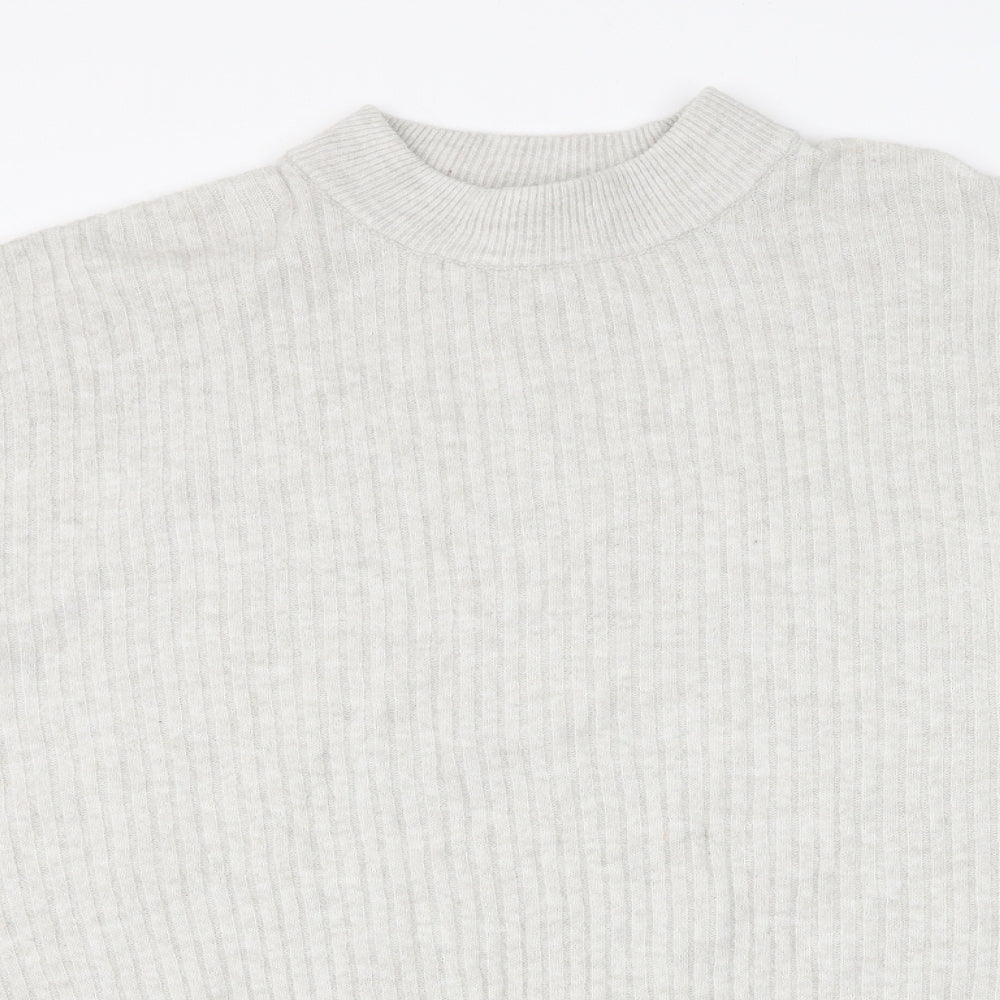 H&M Womens Grey Round Neck Polyester Pullover Jumper Size XL