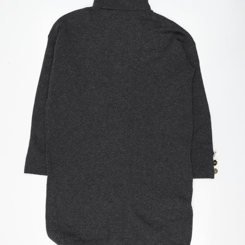 Primark Womens Grey Roll Neck Polyester Pullover Jumper Size 10