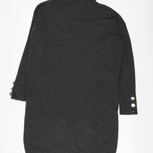Primark Womens Grey Roll Neck Polyester Pullover Jumper Size 10