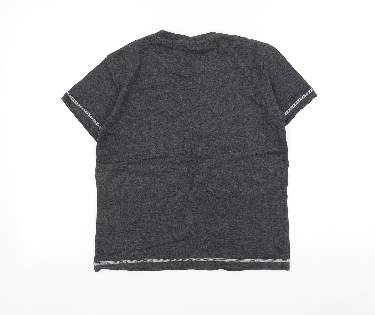 FILA Boys Grey Cotton Basic T-Shirt Size L Round Neck Pullover - Divisione Technica