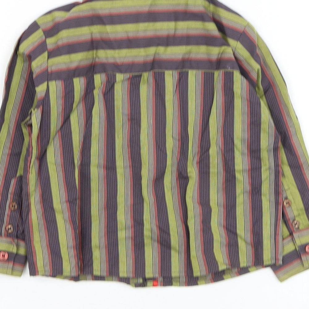 Born By Ted Baker Boys Multicoloured Striped Cotton Basic Button-Up Size 2-3 Years Collared Button