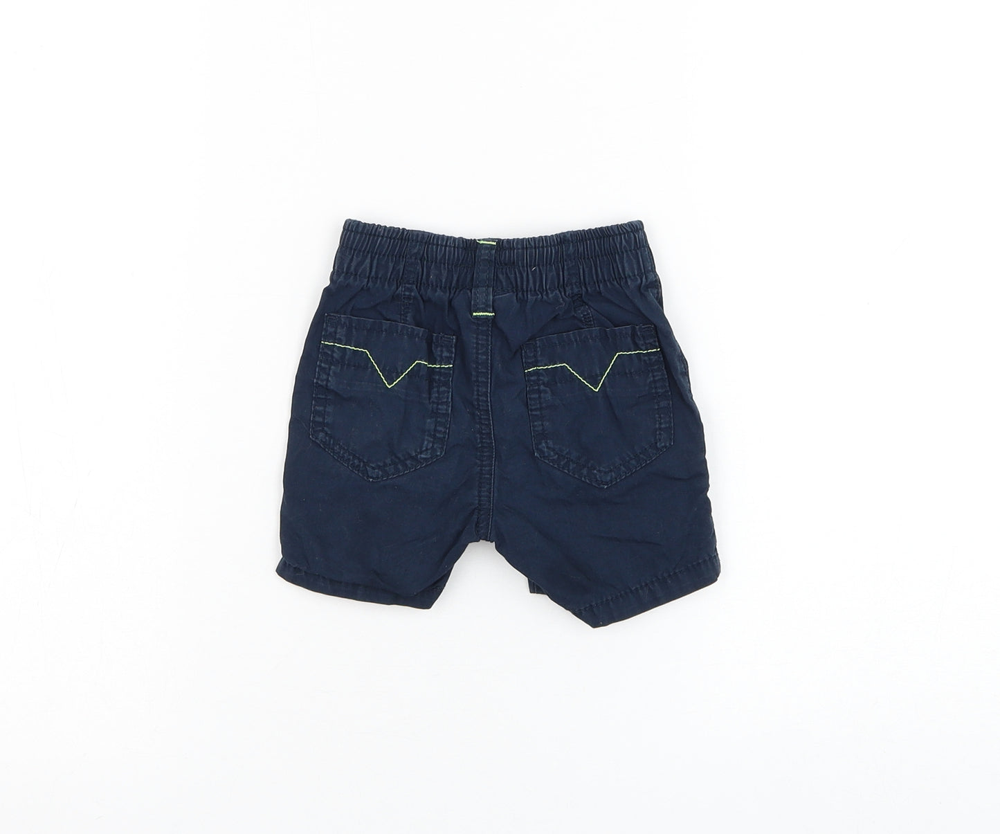 NEXT Boys Blue Cotton Cropped Trousers Size 9-12 Months Drawstring - Shorts
