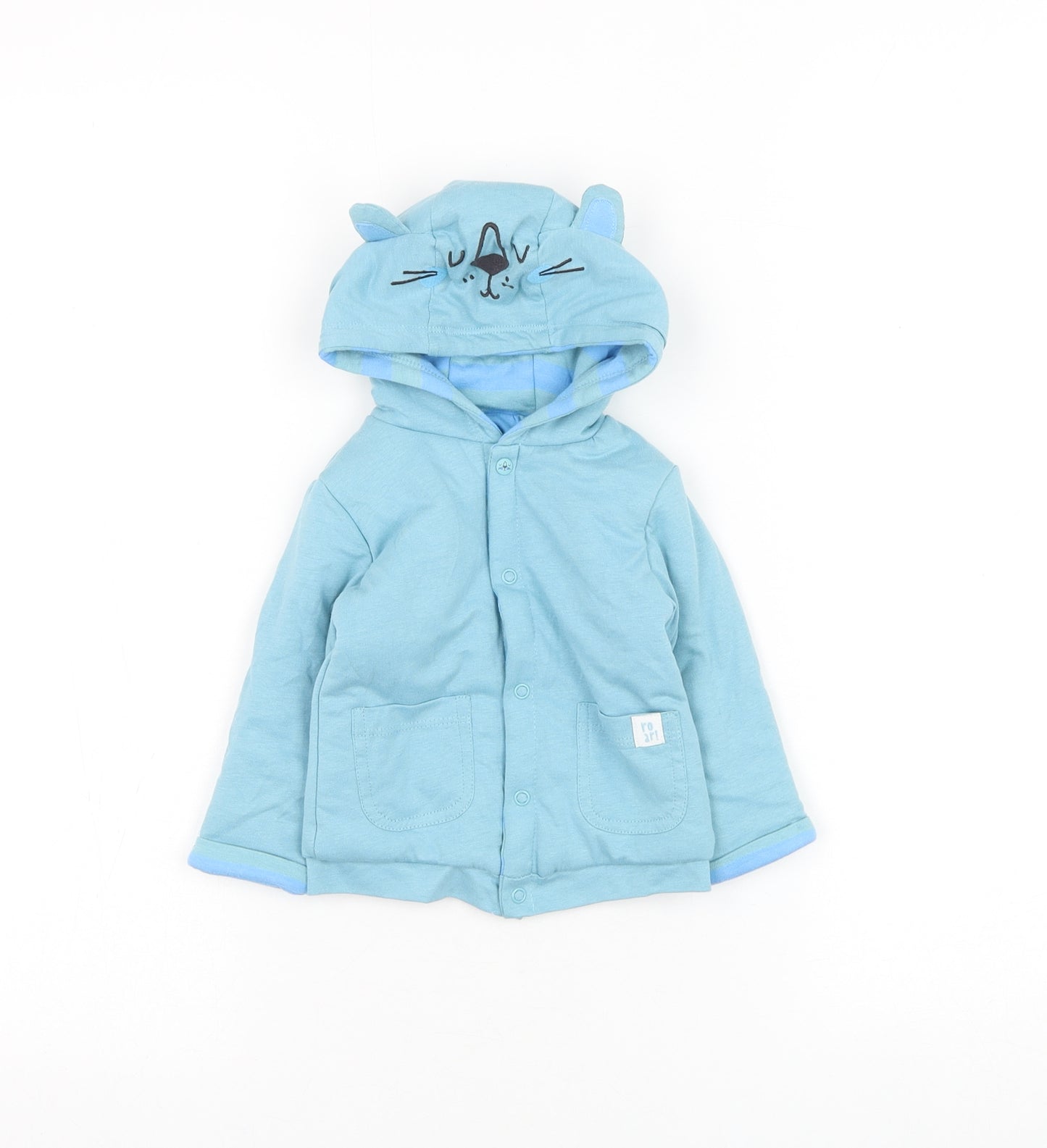 Dunnes Stores Boys Blue Cotton Cardigan Jumper Size 3-6 Months Button