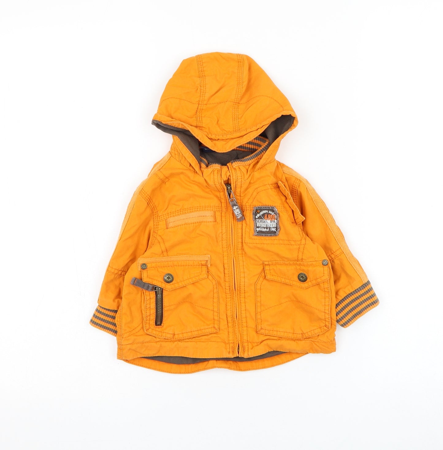 NEXT Boys Orange Windbreaker Coat Size 6-9 Months Zip
