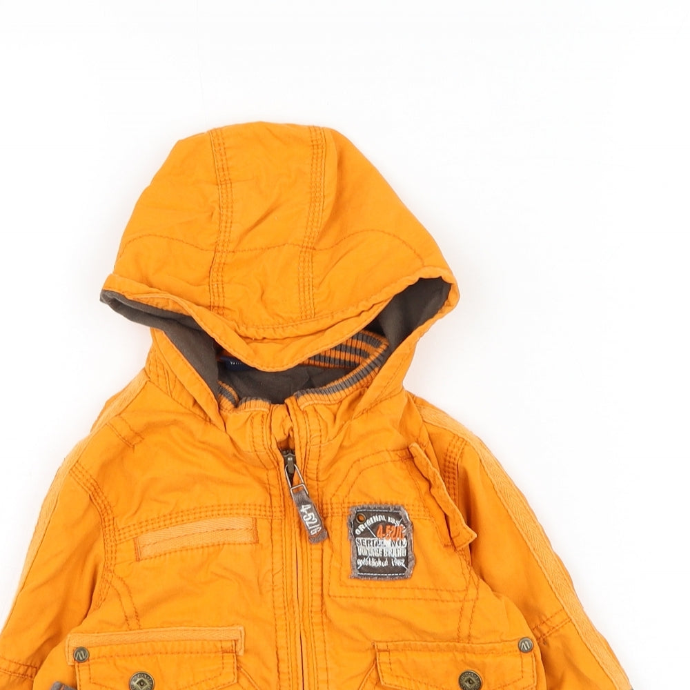 NEXT Boys Orange Windbreaker Coat Size 6-9 Months Zip