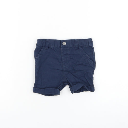 NEXT Boys Blue Cotton Cropped Trousers Size 9-12 Months Button