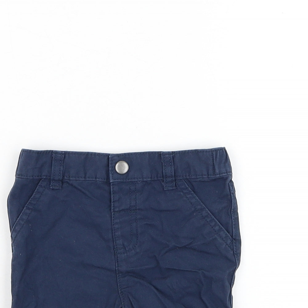 NEXT Boys Blue Cotton Cropped Trousers Size 9-12 Months Button