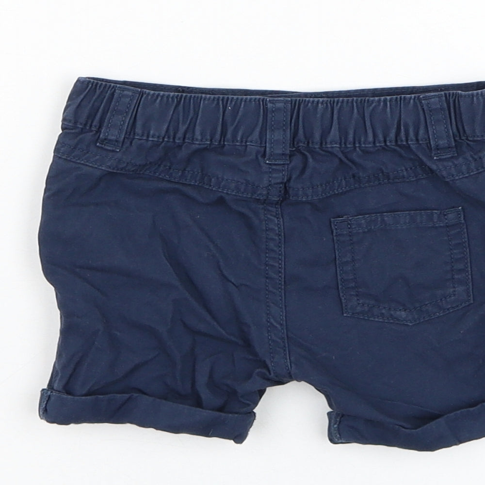NEXT Boys Blue Cotton Cropped Trousers Size 9-12 Months Button