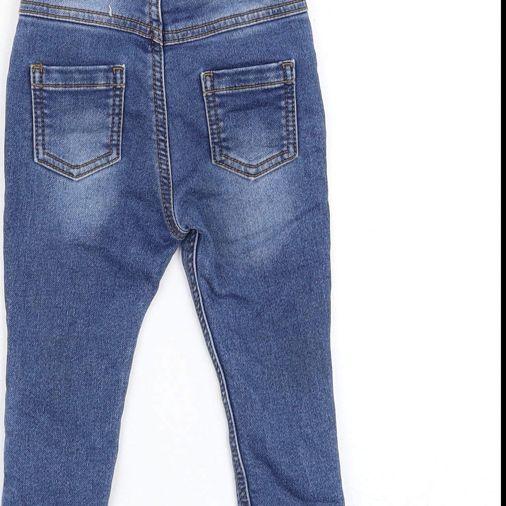 F&F Boys Blue Cotton Capri Jeans Size 9-12 Months Pullover