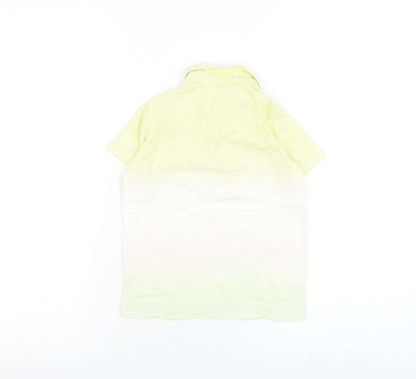 F&F Boys Yellow Cotton Basic Polo Size 2-3 Years Collared Button - Dinosaur