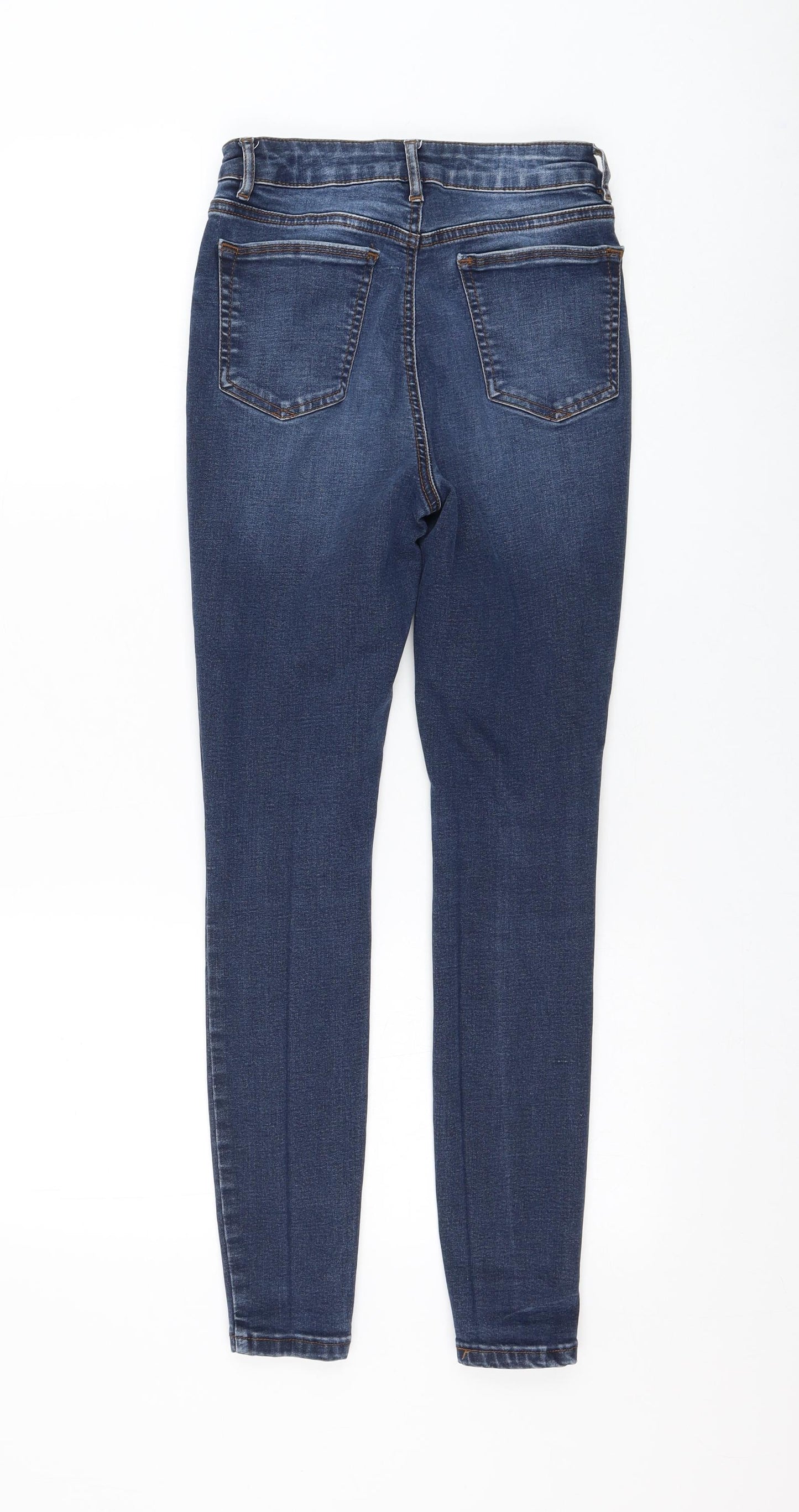 TU Womens Blue Cotton Skinny Jeans Size 8 L27 in Regular Zip