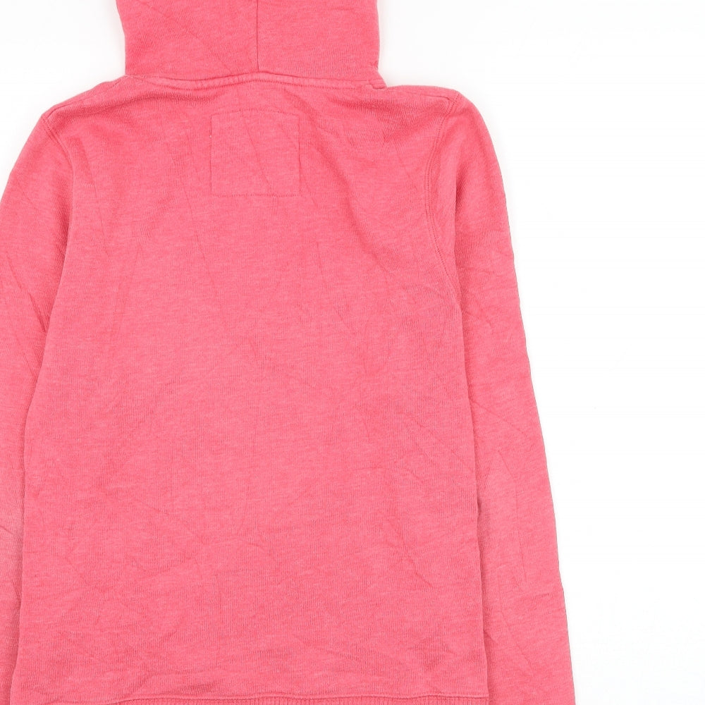 Jack Wills Womens Pink Cotton Pullover Hoodie Size 8 Pullover