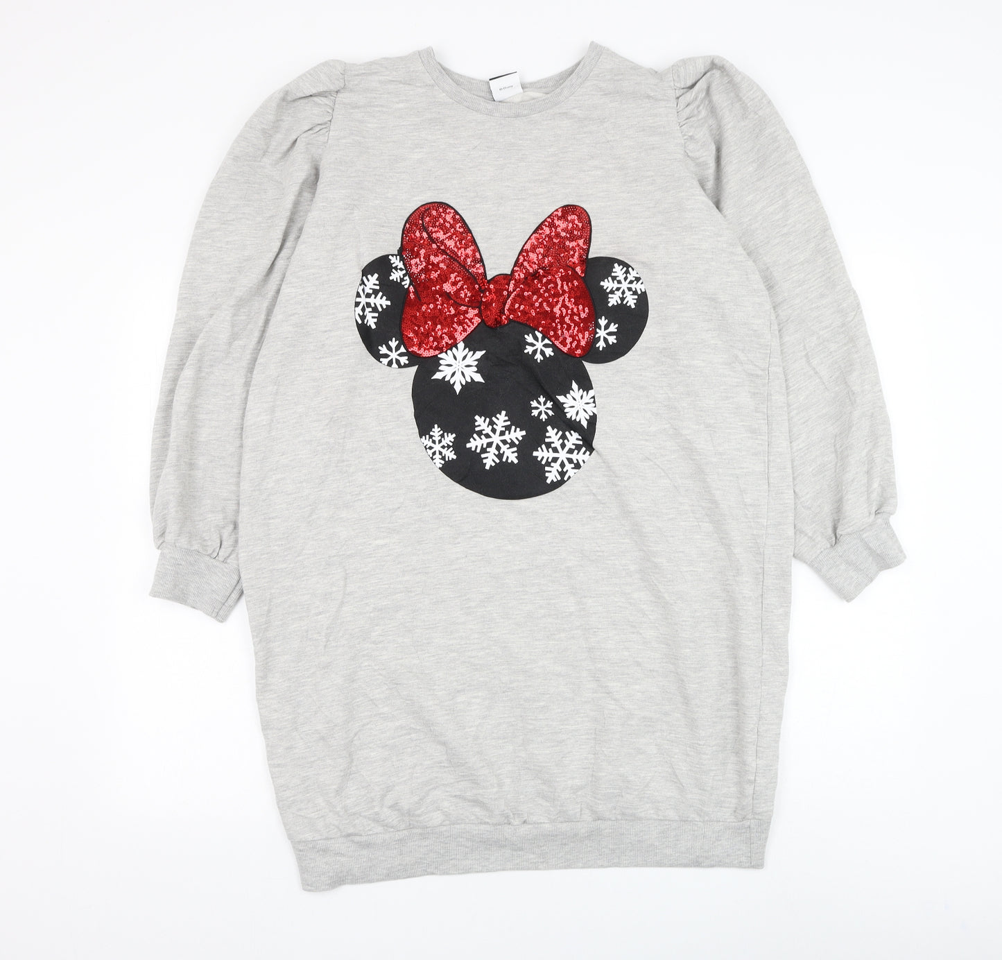 George Womens Grey Cotton Pullover Sweatshirt Size L Pullover - Minnie Mouse Christmas