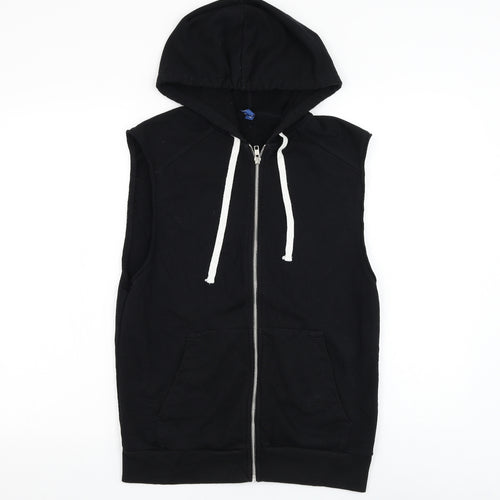 Divided by H&M Womens Black Cotton Vest Sweatshirt Size S Zip