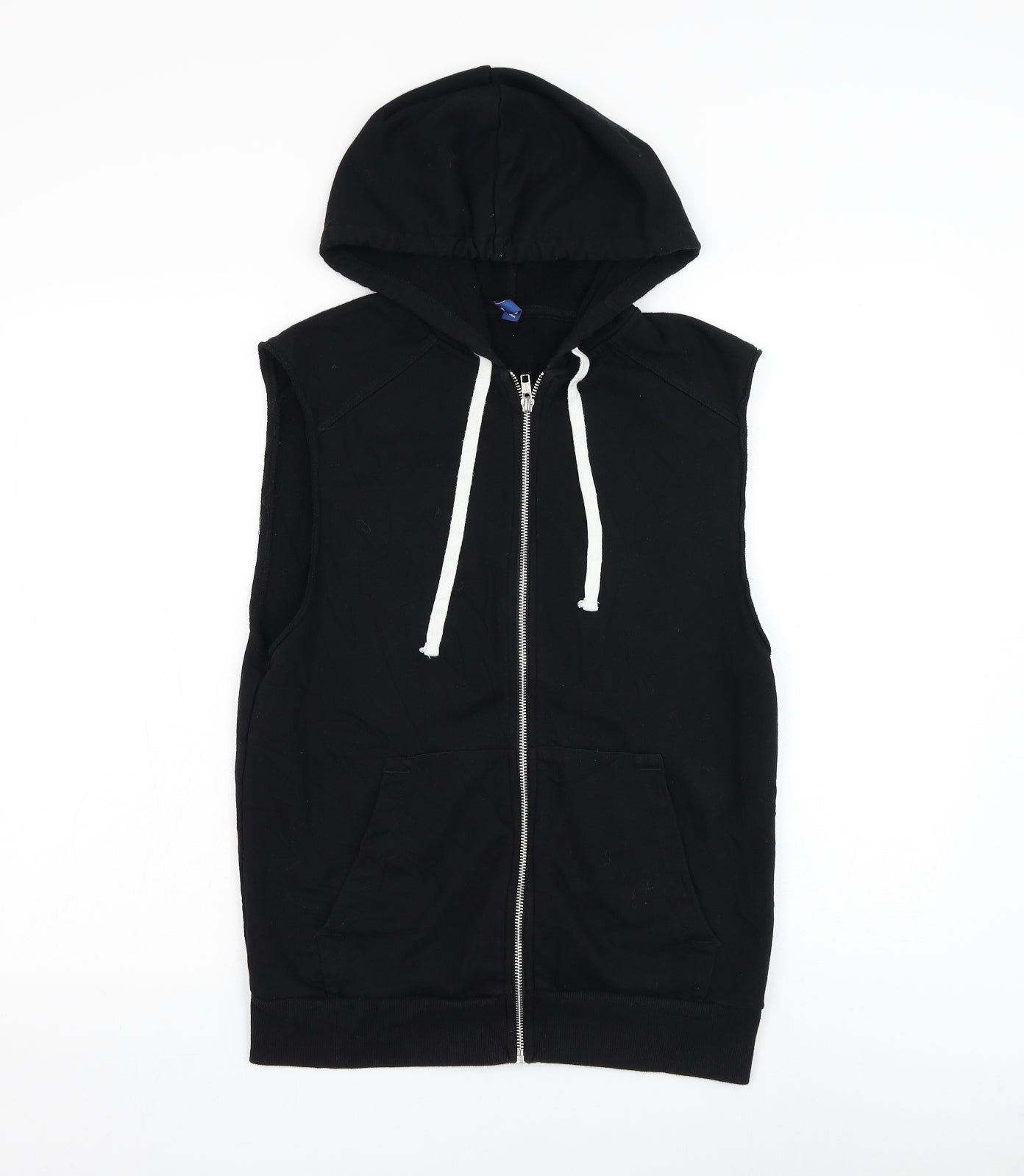 Divided by H&M Womens Black Cotton Vest Sweatshirt Size S Zip