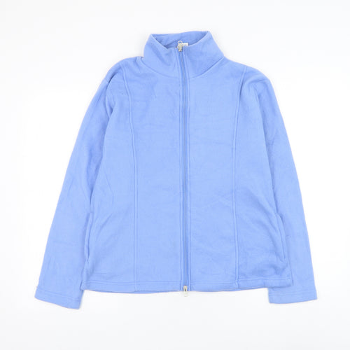 Anne De Lancay Womens Blue Polyester Full Zip Sweatshirt Size S Zip