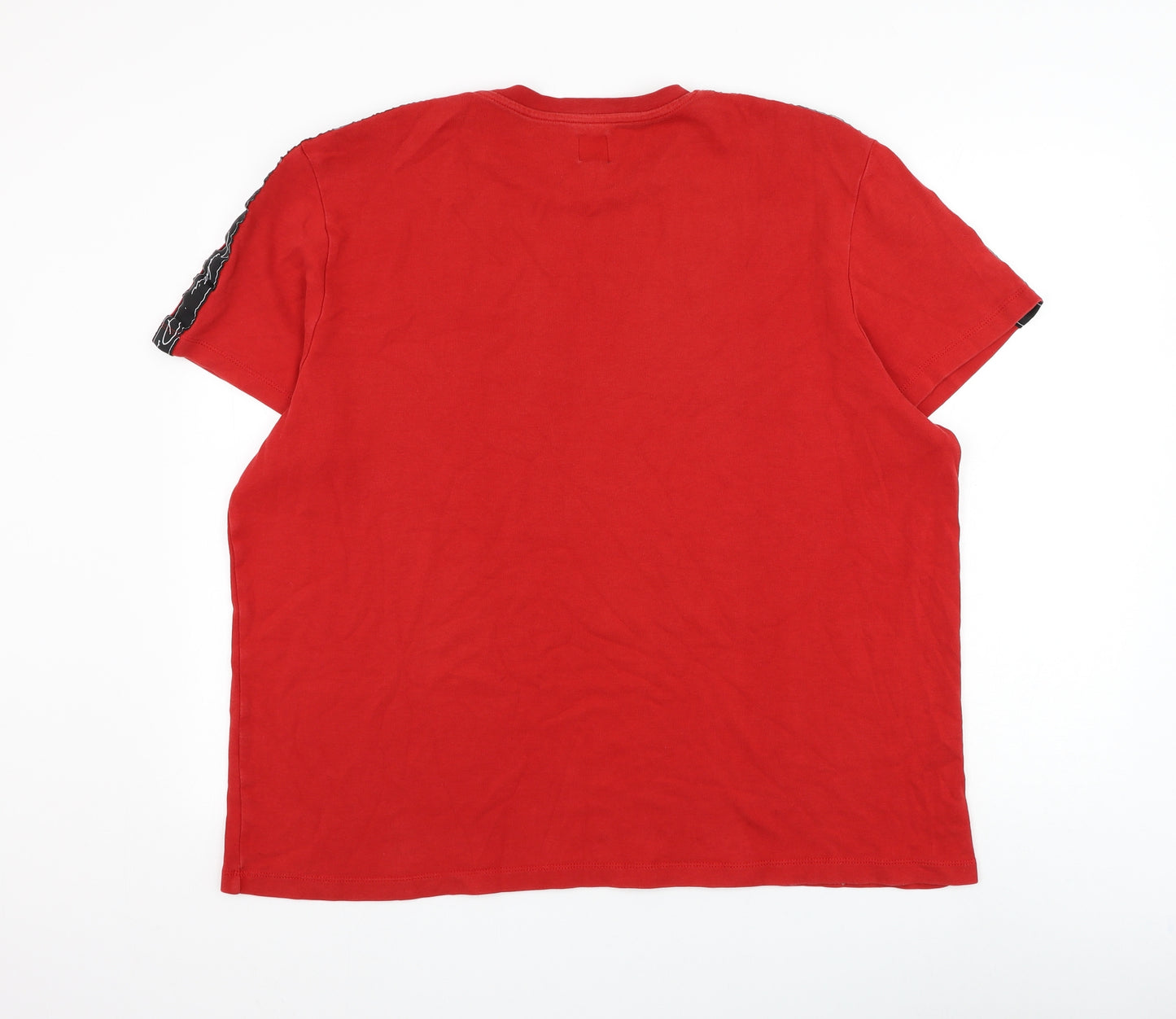 River Island Mens Red Polyester T-Shirt Size 2XL Round Neck - Prolific