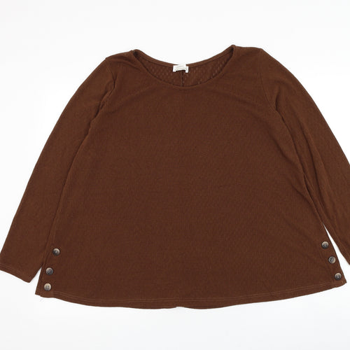 Nuova Collectione Womens Brown Round Neck Viscose Pullover Jumper Size M