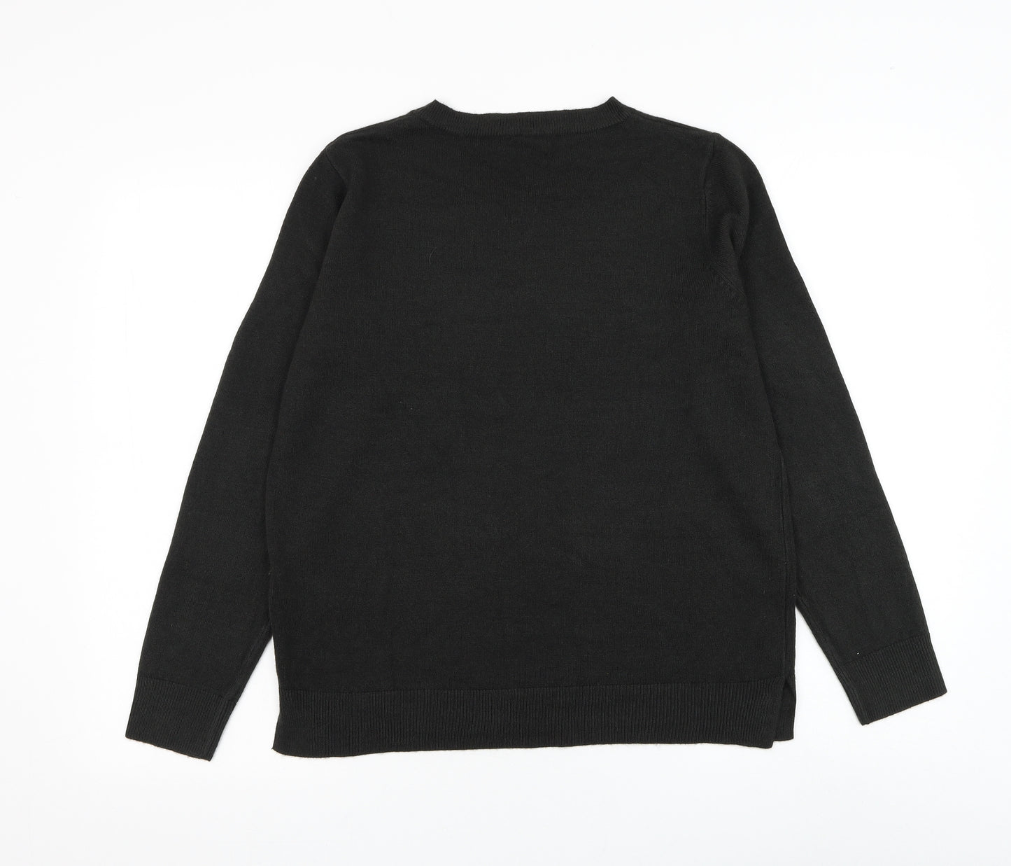 Marks and Spencer Womens Green Round Neck Acrylic Pullover Jumper Size 14