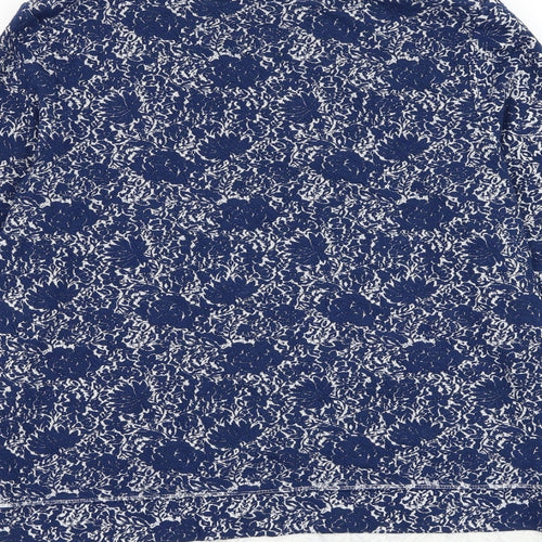 Marks and Spencer Womens Blue Collared Floral Viscose Pullover Jumper Size 12 - Shirt and Jumper