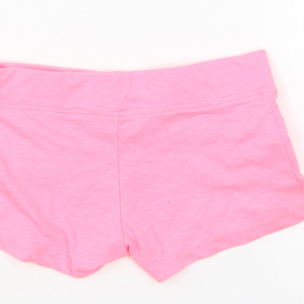 Primark Girls Pink Cotton Cropped Trousers Size 3-6 Months Drawstring - Shorts