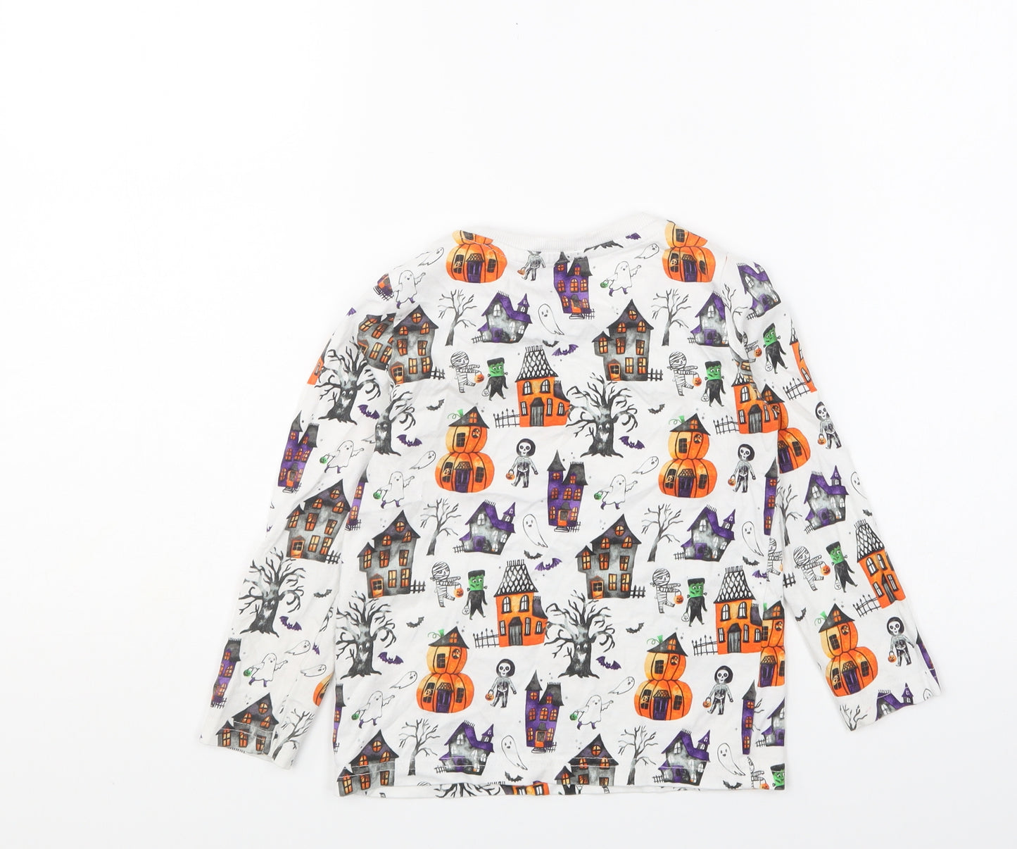 TU Boys Multicoloured Geometric Cotton Basic T-Shirt Size 2-3 Years Round Neck Pullover - Halloween Prints